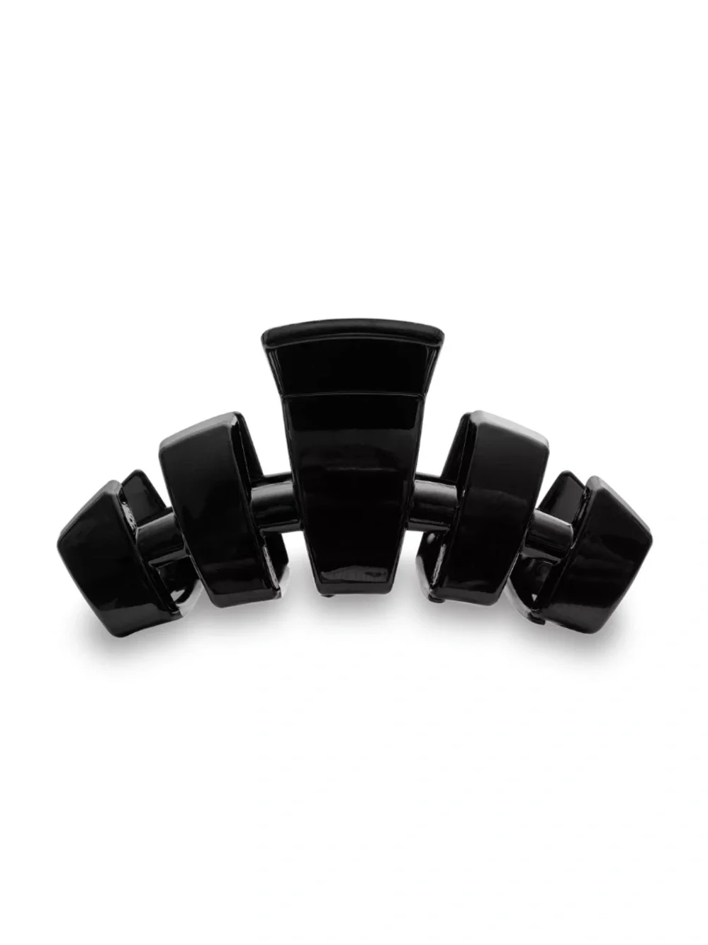 TELETIES Medium Black Claw Clip Bendable Strong Hold Hair Clip Chic Everyday